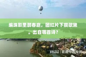 编珠影里醉春庭，团红片下攒歌黛。出自哪首诗？