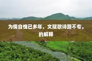 为儒自愧已多年，文赋歌诗路不专。的解释
