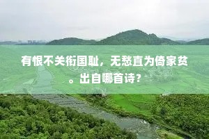 有恨不关衔国耻，无愁直为倚家贫。出自哪首诗？