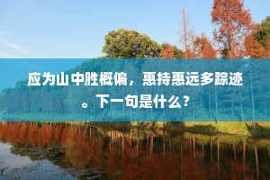 应为山中胜概偏，惠持惠远多踪迹。下一句是什么？