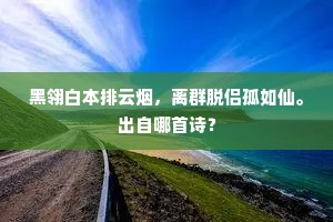 黑翎白本排云烟，离群脱侣孤如仙。出自哪首诗？