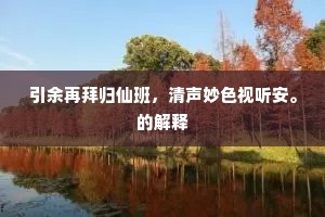 引余再拜归仙班，清声妙色视听安。的解释