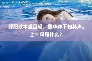 峄阳散木虚且轻，重华斧下知其声。上一句是什么？