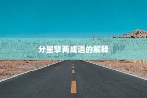 分星擘两成语的解释