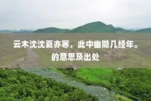 云木沈沈夏亦寒，此中幽隐几经年。的意思及出处