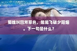 蜀魄叫回芳草色，鹭鸶飞破夕阳烟。下一句是什么？