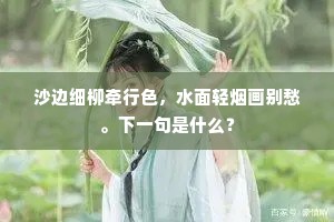 沙边细柳牵行色，水面轻烟画别愁。下一句是什么？
