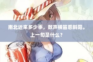 南北近来多少事，数声横笛怨斜阳。上一句是什么？