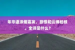 年华逐浪催霜发，旅恨和云拂桂枝。全诗是什么？