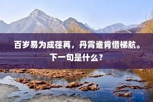 百岁易为成荏苒，丹霄谁肯借梯航。下一句是什么？