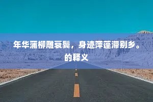 年华蒲柳雕衰鬓，身迹萍蓬滞别乡。的释义