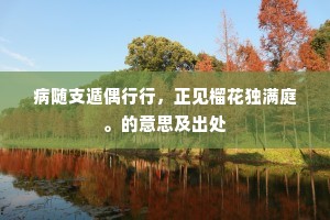 病随支遁偶行行，正见榴花独满庭。的意思及出处