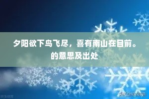 夕阳欲下鸟飞尽，喜有南山在目前。的意思及出处