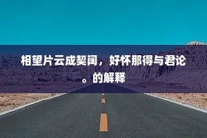 相望片云成契阔，好怀那得与君论。的解释