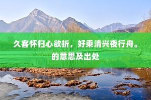 久客怀归心欲折，好乘清兴夜行舟。的意思及出处