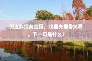 侧边斜插黄金凤，妆罢夫君带笑看。下一句是什么？