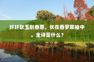 纤纤软玉削春葱，长在香罗翠袖中。全诗是什么？
