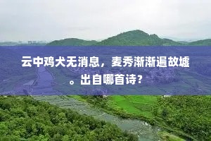 云中鸡犬无消息，麦秀渐渐遍故墟。出自哪首诗？