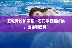 五粒青松护翠苔，石门岑寂断纤埃。出自哪首诗？