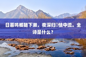 日暮鸣榔随下濑，夜深归櫂怯中流。全诗是什么？