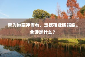 曾为檀栾冲雪看，玉枝相亚晓皑皑。全诗是什么？