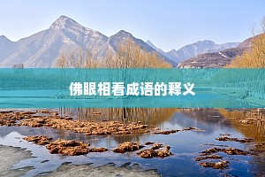 佛眼相看成语的释义