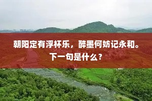 朝阳定有浮杯乐，醉墨何妨记永和。下一句是什么？