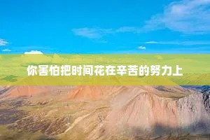 你害怕把时间花在辛苦的努力上