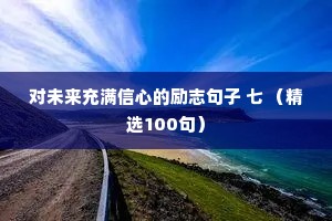 对未来充满信心的励志句子 七 （精选100句）