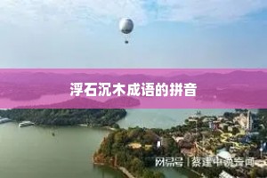 浮石沉木成语的拼音