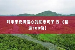 对未来充满信心的励志句子 五 （精选100句）