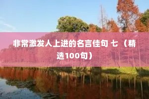 非常激发人上进的名言佳句 七 （精选100句）