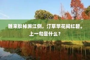 晚来舣棹濒江侧，汀草苹花间红碧。上一句是什么？