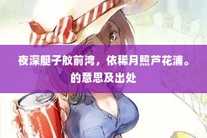 夜深艇子舣前湾，依稀月照芦花浦。的意思及出处