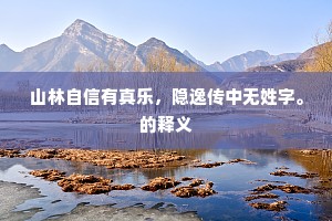 山林自信有真乐，隐逸传中无姓字。的释义