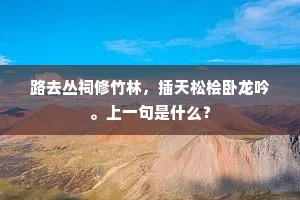 路去丛祠修竹林，插天松桧卧龙吟。上一句是什么？