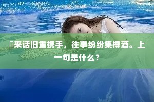 朅来话旧重携手，往事纷纷集樽酒。上一句是什么？