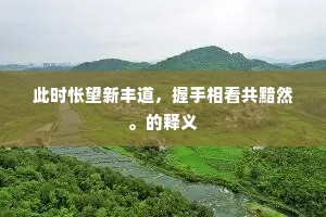此时怅望新丰道，握手相看共黯然。的释义