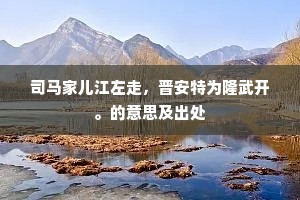 司马家儿江左走，晋安特为隆武开。的意思及出处