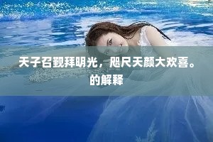 天子召觐拜明光，咫尺天颜大欢喜。的解释