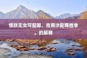 恨朕无女可配卿，克用沙陀赐姓李。的解释