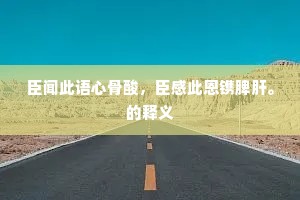 臣闻此语心骨酸，臣感此恩镌脾肝。的释义
