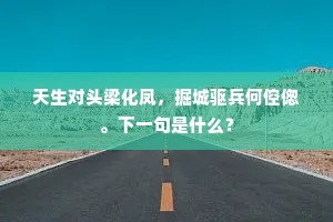 天生对头梁化凤，掘城驱兵何倥偬。下一句是什么？