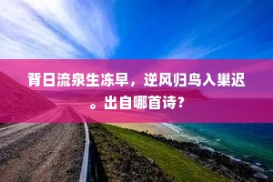 背日流泉生冻早，逆风归鸟入巢迟。出自哪首诗？