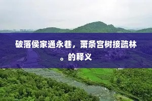 破落侯家通永巷，萧条宫树接疏林。的释义