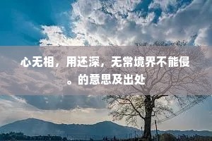 心无相，用还深，无常境界不能侵。的意思及出处