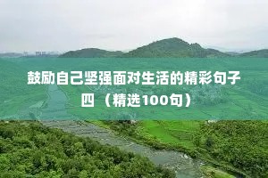 鼓励自己坚强面对生活的精彩句子 四 （精选100句）