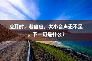 应耳时，若幽谷，大小音声无不足。下一句是什么？