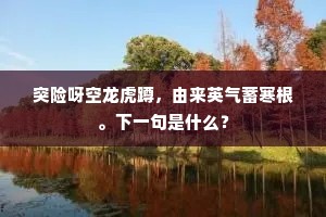 突险呀空龙虎蹲，由来英气蓄寒根。下一句是什么？