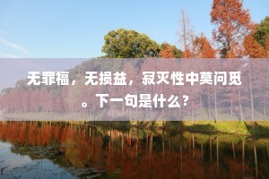 无罪福，无损益，寂灭性中莫问觅。下一句是什么？